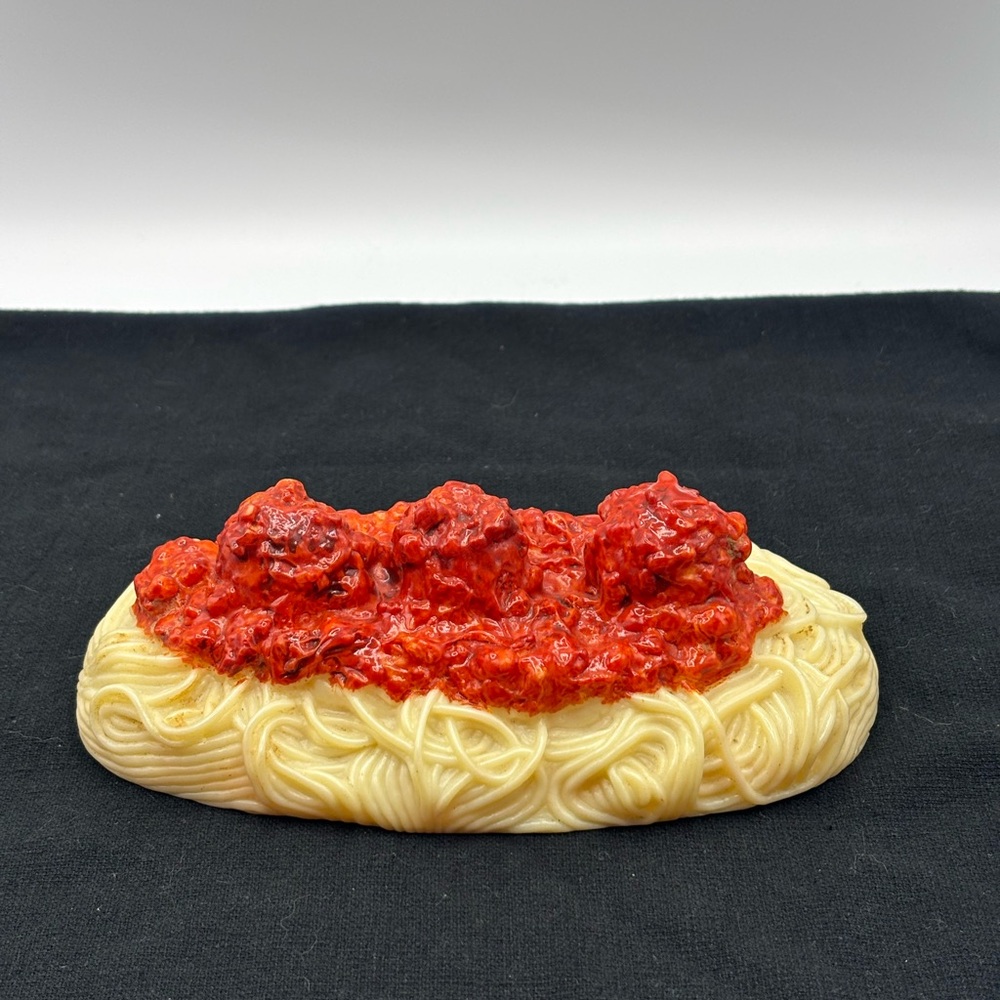 Vintage 1980's Realistic Spaghetti and Meatballs Decor prop food kids play